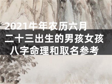 2021牛年农历六月二十三出生的男孩女孩八字命理和取名参考