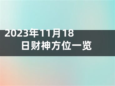 2023年11月18日财神方位一览