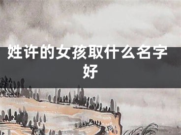 姓许的女孩取什么名字好