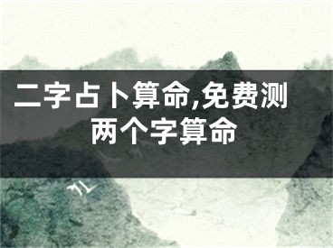 二字占卜算命,免费测两个字算命