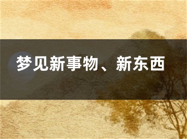 梦见新事物、新东西