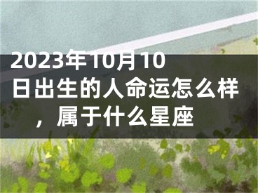 2023年10月10日出生的人命运怎么样，属于什么星座 