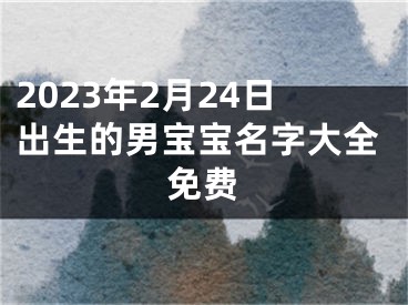 2023年2月24日出生的男宝宝名字大全免费