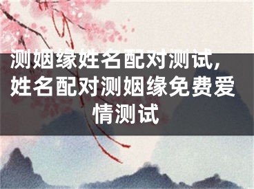 测姻缘姓名配对测试,姓名配对测姻缘免费爱情测试