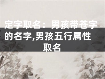 定字取名：男孩带苍字的名字,男孩五行属性取名