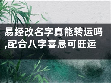 易经改名字真能转运吗,配合八字喜忌可旺运