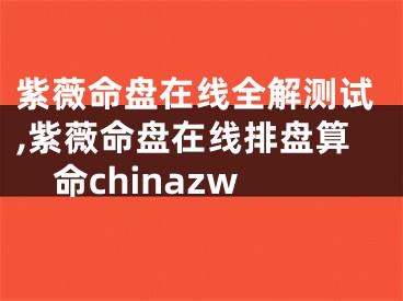 紫薇命盘在线全解测试,紫薇命盘在线排盘算命chinazw