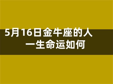 5月16日金牛座的人一生命运如何