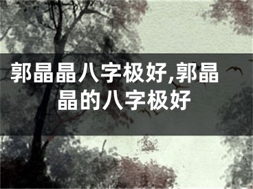 郭晶晶八字极好,郭晶晶的八字极好