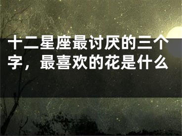 十二星座最讨厌的三个字，最喜欢的花是什么 