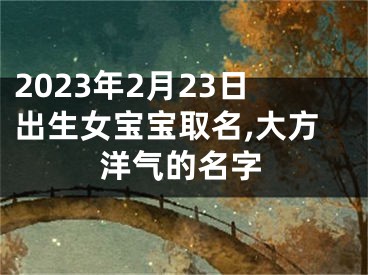 2023年2月23日出生女宝宝取名,大方洋气的名字