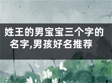 姓王的男宝宝三个字的名字,男孩好名推荐