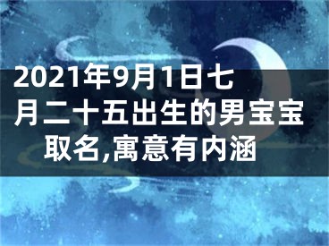 2021年9月1日七月二十五出生的男宝宝取名,寓意有内涵