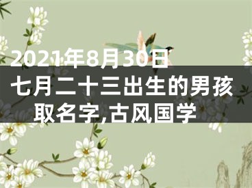 2021年8月30日七月二十三出生的男孩取名字,古风国学