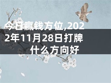 今日赢钱方位,2022年11月28日打牌什么方向好