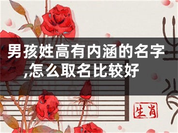 男孩姓高有内涵的名字,怎么取名比较好