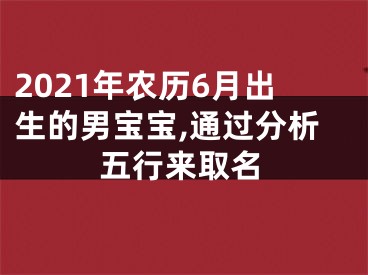 2021年农历6月出生的男宝宝,通过分析五行来取名