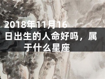 2018年11月16日出生的人命好吗，属于什么星座 