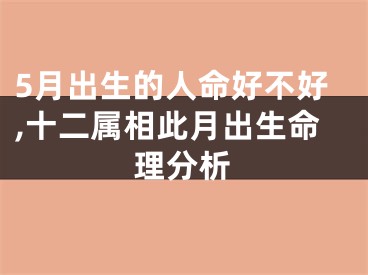 5月出生的人命好不好,十二属相此月出生命理分析