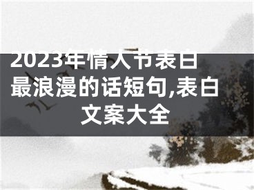 2023年情人节表白最浪漫的话短句,表白文案大全