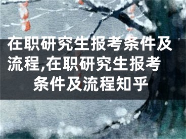 在职研究生报考条件及流程,在职研究生报考条件及流程知乎