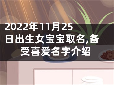 2022年11月25日出生女宝宝取名,备受喜爱名字介绍