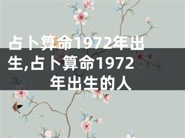 占卜算命1972年出生,占卜算命1972年出生的人