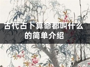 古代占卜算命都叫什么的简单介绍