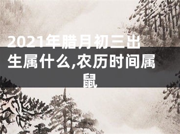 2021年腊月初三出生属什么,农历时间属鼠