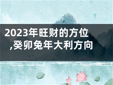 2023年旺财的方位,癸卯兔年大利方向