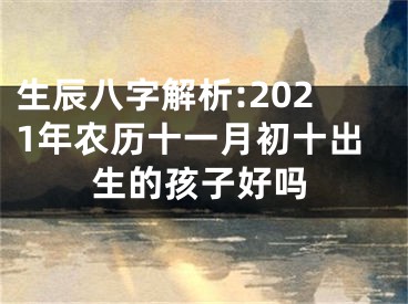 生辰八字解析:2021年农历十一月初十出生的孩子好吗