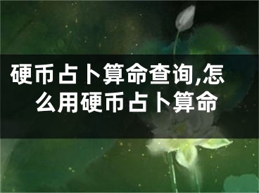 硬币占卜算命查询,怎么用硬币占卜算命