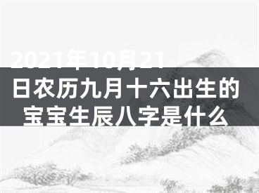 2021年10月21日农历九月十六出生的宝宝生辰八字是什么