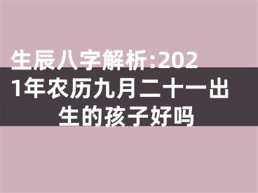 生辰八字解析:2021年农历九月二十一出生的孩子好吗