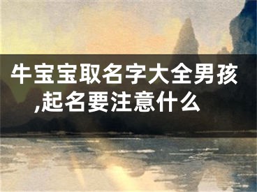 牛宝宝取名字大全男孩,起名要注意什么