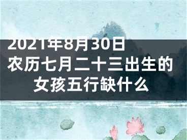 2021年8月30日农历七月二十三出生的女孩五行缺什么