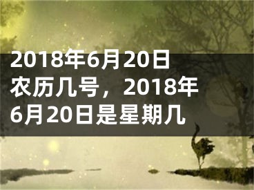 2018年6月20日农历几号，2018年6月20日是星期几 