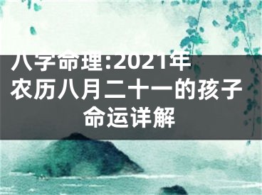 八字命理:2021年农历八月二十一的孩子命运详解