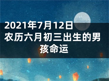 2021年7月12日农历六月初三出生的男孩命运