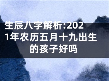 生辰八字解析:2021年农历五月十九出生的孩子好吗