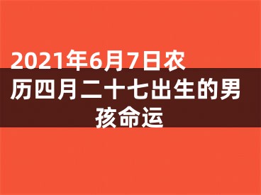 2021年6月7日农历四月二十七出生的男孩命运