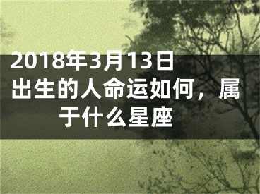 2018年3月13日出生的人命运如何，属于什么星座 