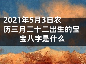 2021年5月3日农历三月二十二出生的宝宝八字是什么