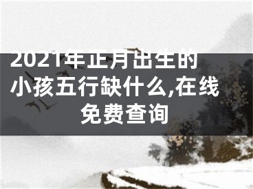 2021年正月出生的小孩五行缺什么,在线免费查询