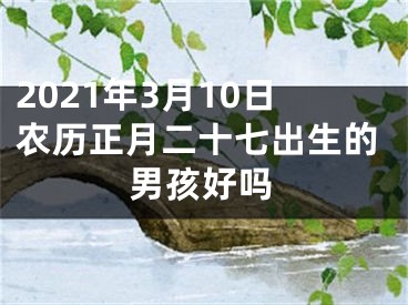 2021年3月10日农历正月二十七出生的男孩好吗