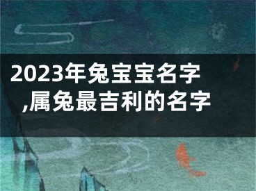 2023年兔宝宝名字,属兔最吉利的名字