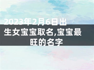 2023年2月6日出生女宝宝取名,宝宝最旺的名字