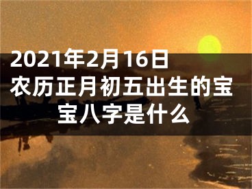 2021年2月16日农历正月初五出生的宝宝八字是什么