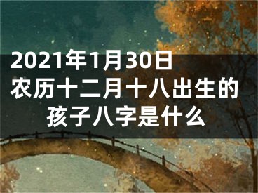 2021年1月30日农历十二月十八出生的孩子八字是什么