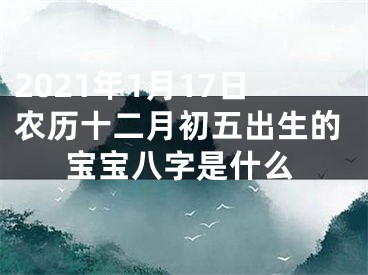 2021年1月17日农历十二月初五出生的宝宝八字是什么